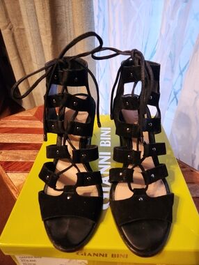 Gianni Bini Black Suede Sandal